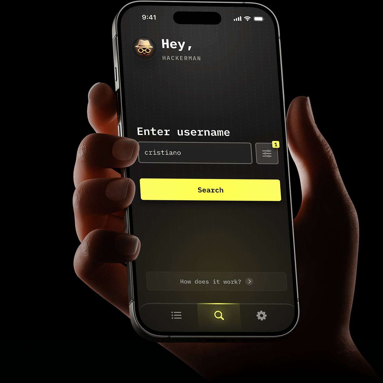Hackerman username entry screen